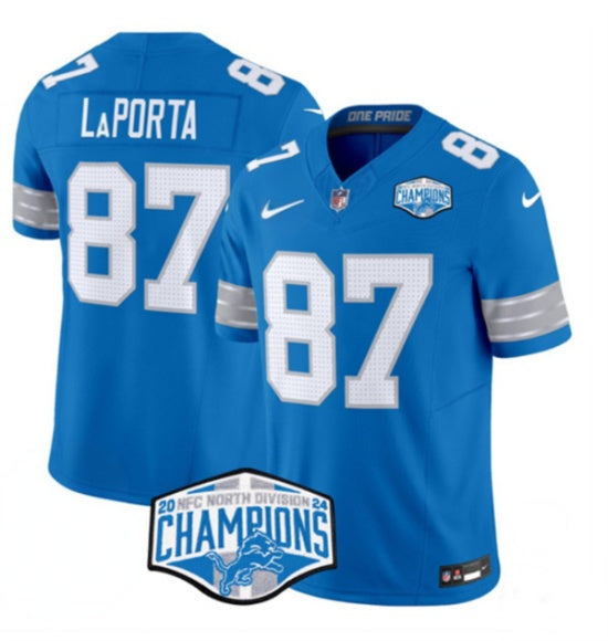 Sam LaPorta Detroit Lions blue jersey