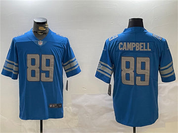 Dan Campbell Detroit Lions blue jersey