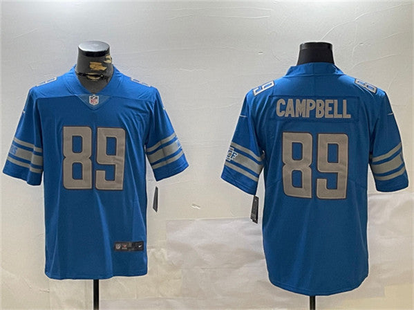 Dan Campbell Detroit Lions blue jersey