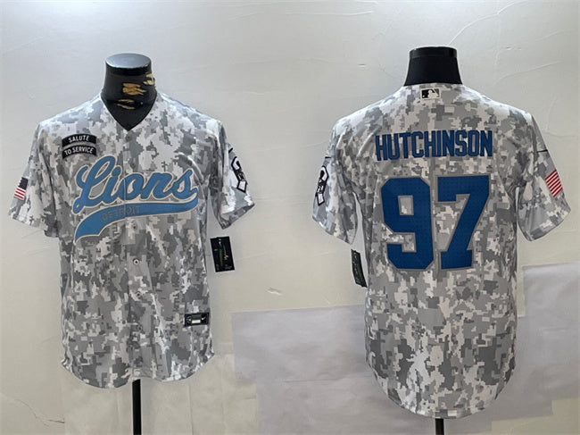 Aidan Hutchinson Detroit Lions camo Salute To Service jersey