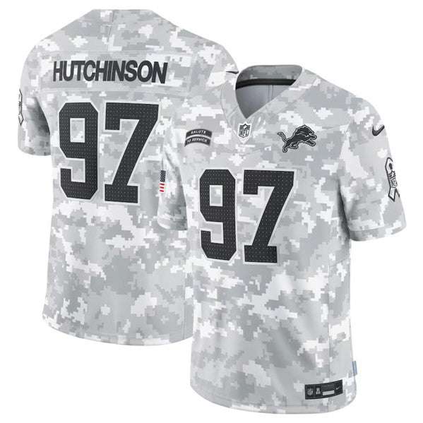 Aidan Hutchinson Arctic Detroit Lions camo Salute To Service jersey