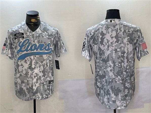 Custom Detroit Lions camo Salute To Service jersey