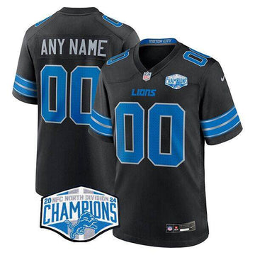 Custom Detroit Lions black Game jersey