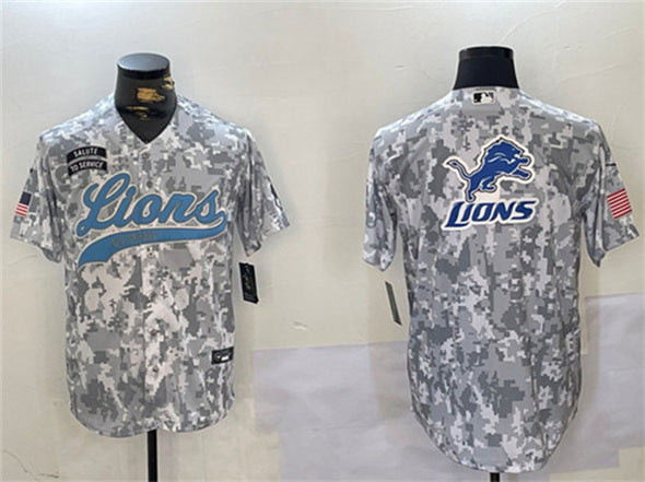 Team Big Logo Detroit Lions camo Salute To Service jersey
