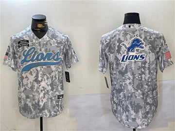 Team Big Logo Detroit Lions camo Salute To Service jersey