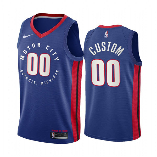 Custom Detroit Pistons navy City Edition jersey