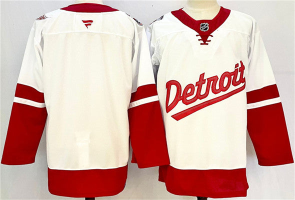 Custom Detroit Red Wings white-red jersey