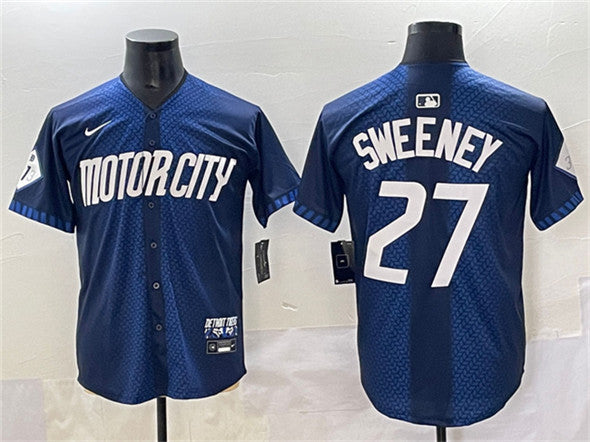 Trey Sweeney Detroit Tigers navy City Connect jersey