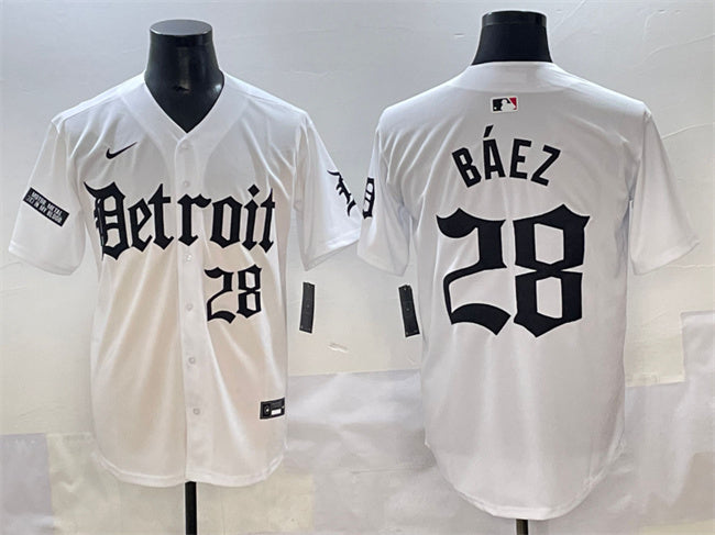 Javier Baez Detroit Tigers white jersey
