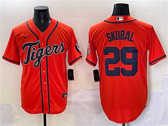 Tarik Skubal Detroit Tigers orange jersey