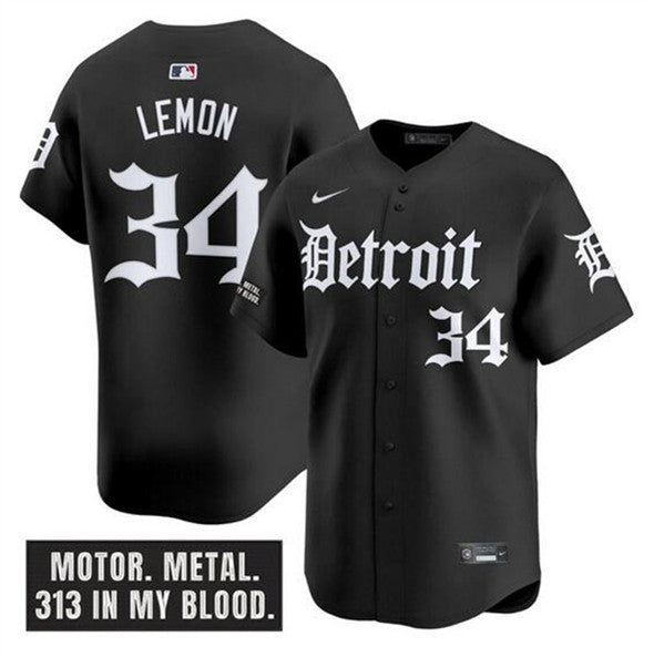 Chet Lemon Detroit Tigers black jersey