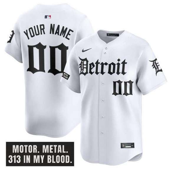 Custom Detroit Tigers white jersey