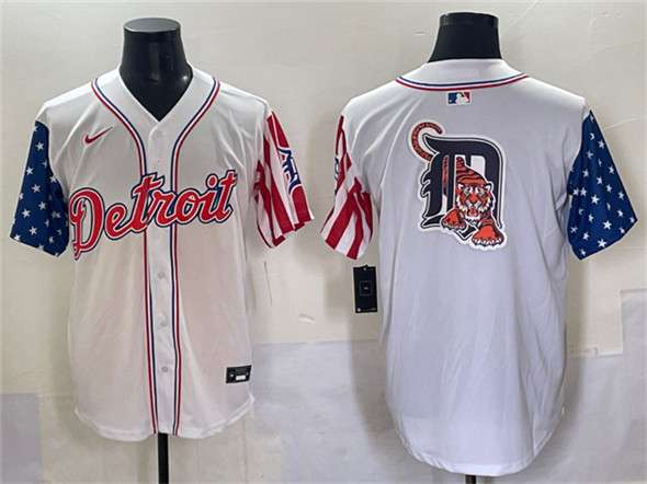 Team Big Logo Detroit Tigers white Vapor jersey