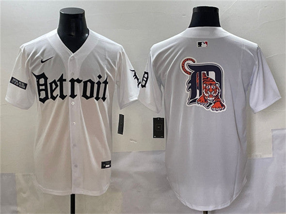 Team Big Logo Detroit Tigers white jersey