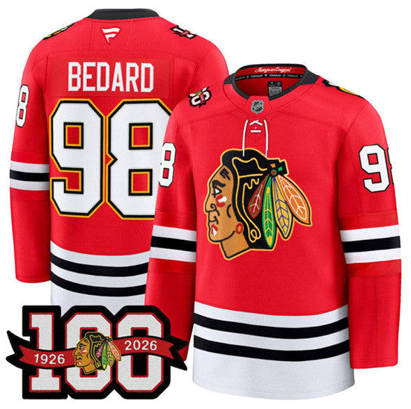 Connor Bedard Chicago Blackhawks red Home jersey