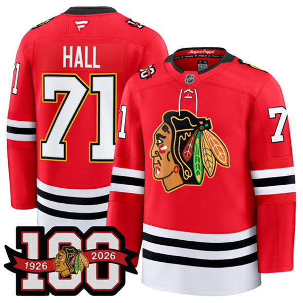 Taylor Hall Chicago Blackhawks red Home jersey