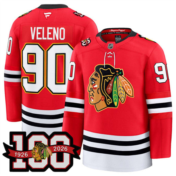 Joe Veleno Chicago Blackhawks red Home jersey