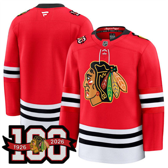 Custom Chicago Blackhawks red Home jersey