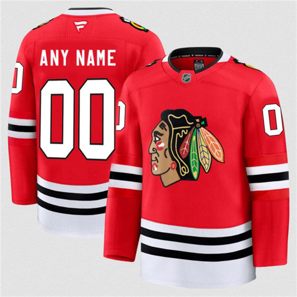 Custom Chicago Blackhawks red Home jersey