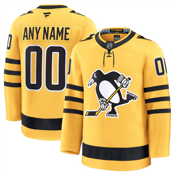 Custom Pittsburgh Penguins gold Alternate jersey