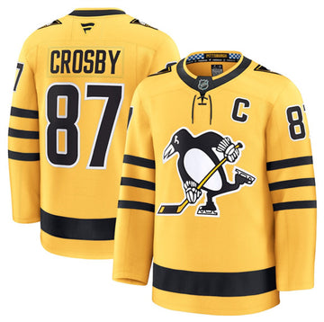 Sidney Crosby Pittsburgh Penguins gold Alternate jersey