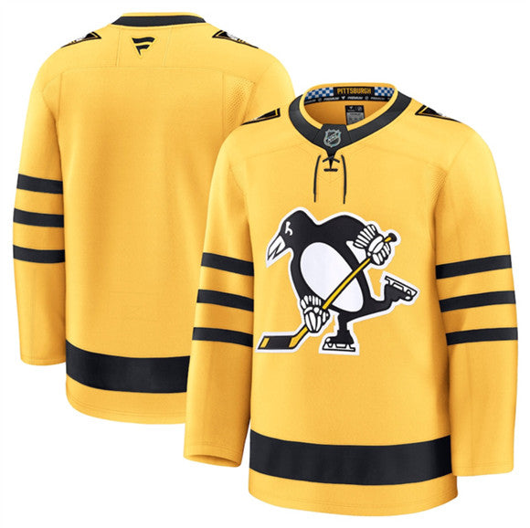 Custom Pittsburgh Penguins gold Alternate jersey