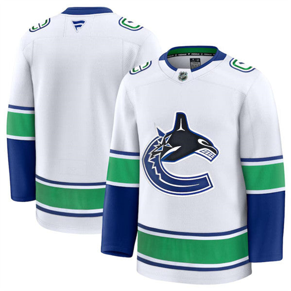 Custom Vancouver Canucks white Away jersey