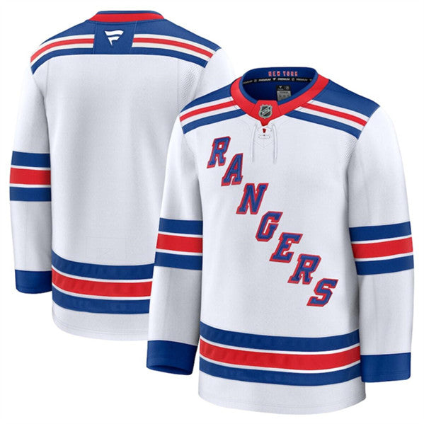 Custom New York Rangers white Away jersey