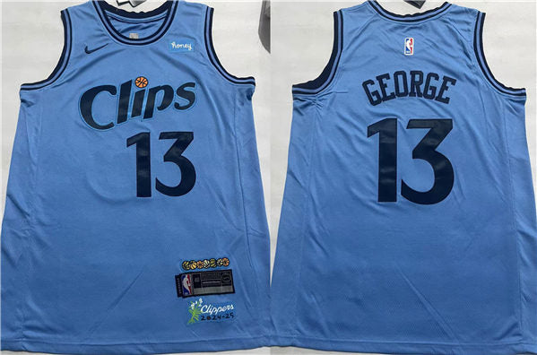 Paul George Los Angeles Clippers blue City Edition jersey
