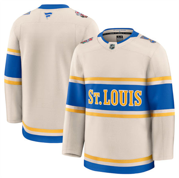 Custom St. Louis Blues cream Winter Classic jersey