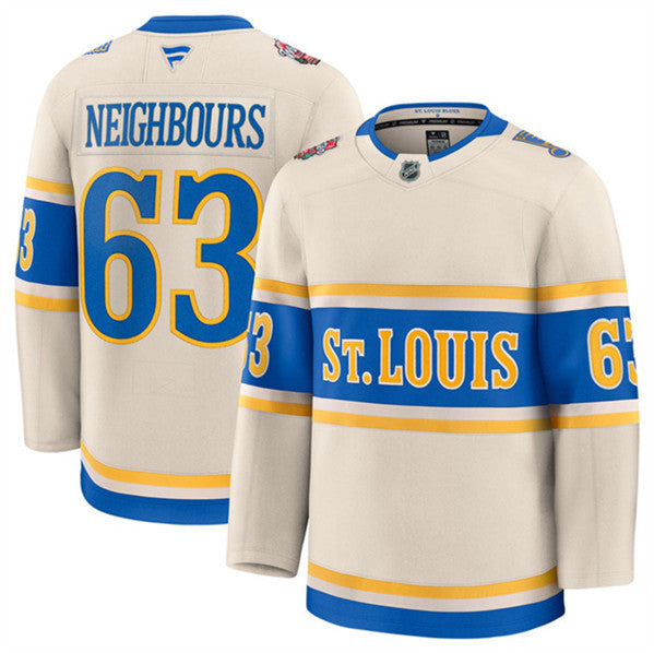 Jake Neighbours St. Louis Blues cream Winter Classic jersey