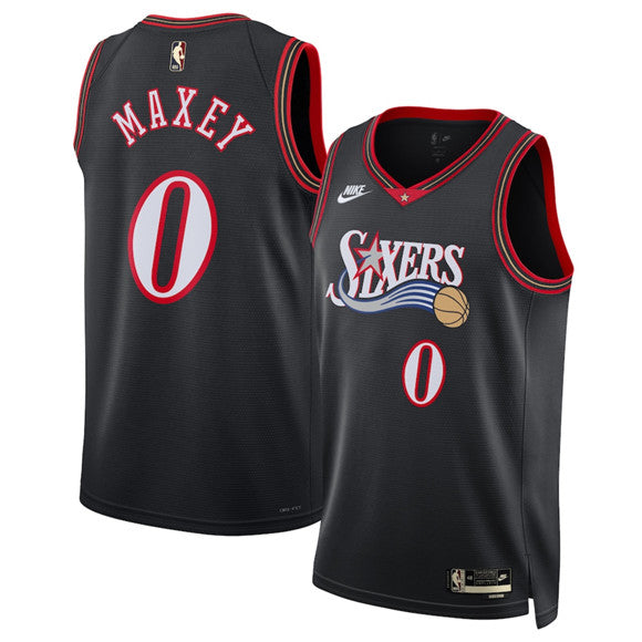 Tyrese Maxey Philadelphia 76ers black Classic jersey