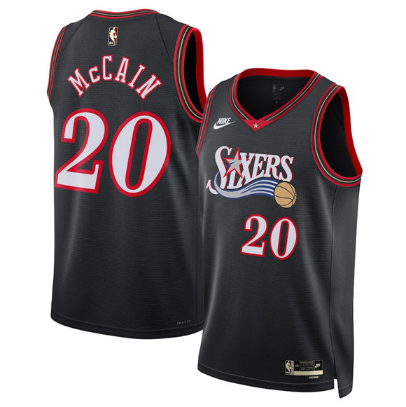 Jared McCain Philadelphia 76ers black Classic jersey