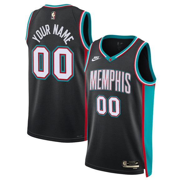 Custom Memphis Grizzlies black Classic jersey