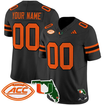 Custom Miami Hurricanes black Vapor jersey