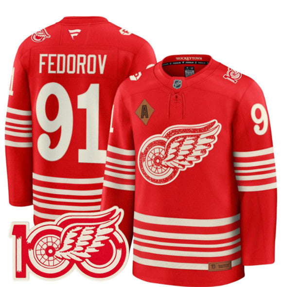 Sergei Fedorov Detroit Red Wings red jersey