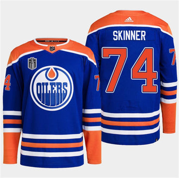 Stuart Skinner Edmonton Oilers royal jersey