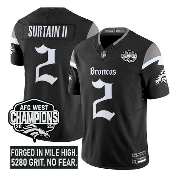 Patrick Surtain II Denver Broncos black Vapor jersey