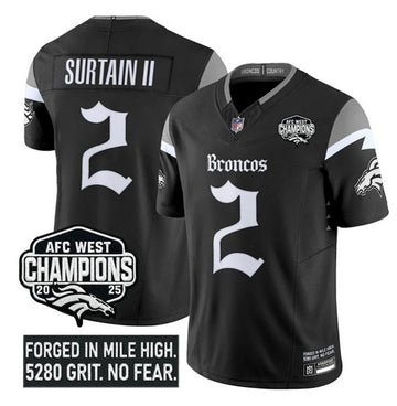 Patrick Surtain II Denver Broncos black Vapor jersey