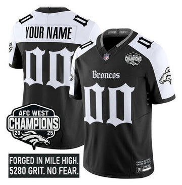 Custom Denver Broncos black Vapor jersey
