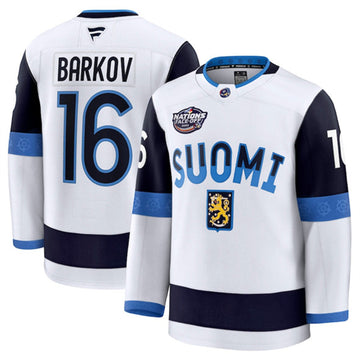 Aleksander Barkov Team Finland white jersey