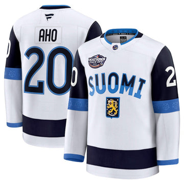 Sebastian Aho Team Finland white jersey