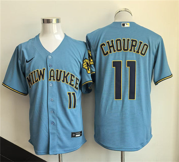 Jackson Chourio Mineral Milwaukee Brewers blue City Connect jersey