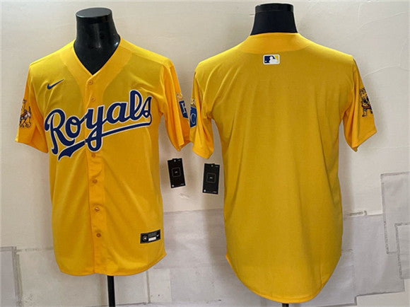Custom Kansas City Royals gold Vapor jersey