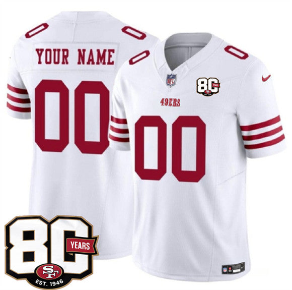 Custom San Francisco 49ers white Vapor jersey