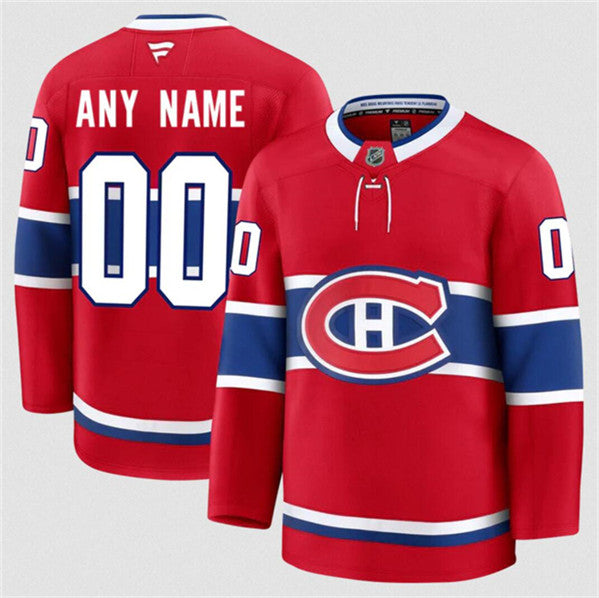 Custom Montreal Canadiens red Home jersey