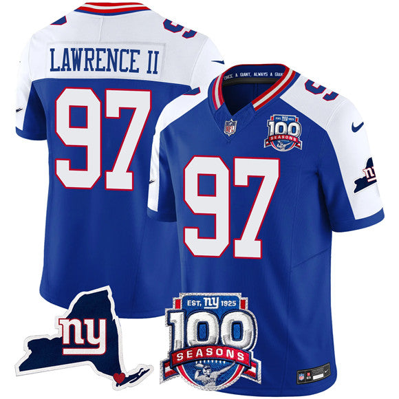 Dexter Lawrence II New York Giants royal Vapor jersey