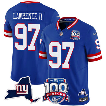 Dexter Lawrence II New York Giants royal Vapor jersey