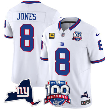 Daniel Jones New York Giants white Vapor jersey