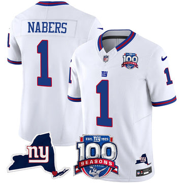 Malik Nabers New York Giants white Vapor jersey